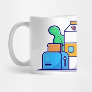 Breakfast Time Cartoon Vector Icon Illustration (2) Mug